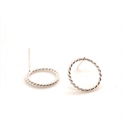 Earpin with twisted circle RS32