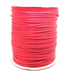 Red waxed cotton cord 2mm